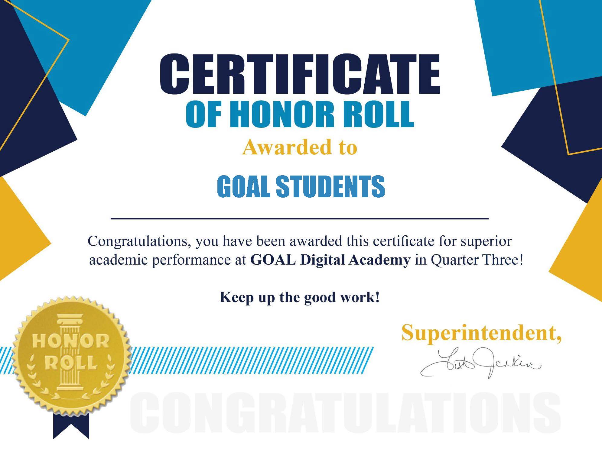 GOAL Digital Academy releases 3rd quarter honor roll for Mount